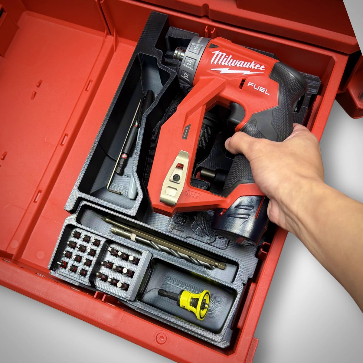 M12 Installation Drill/Driver Insert for Milwaukee PACKOUT™ Drawers