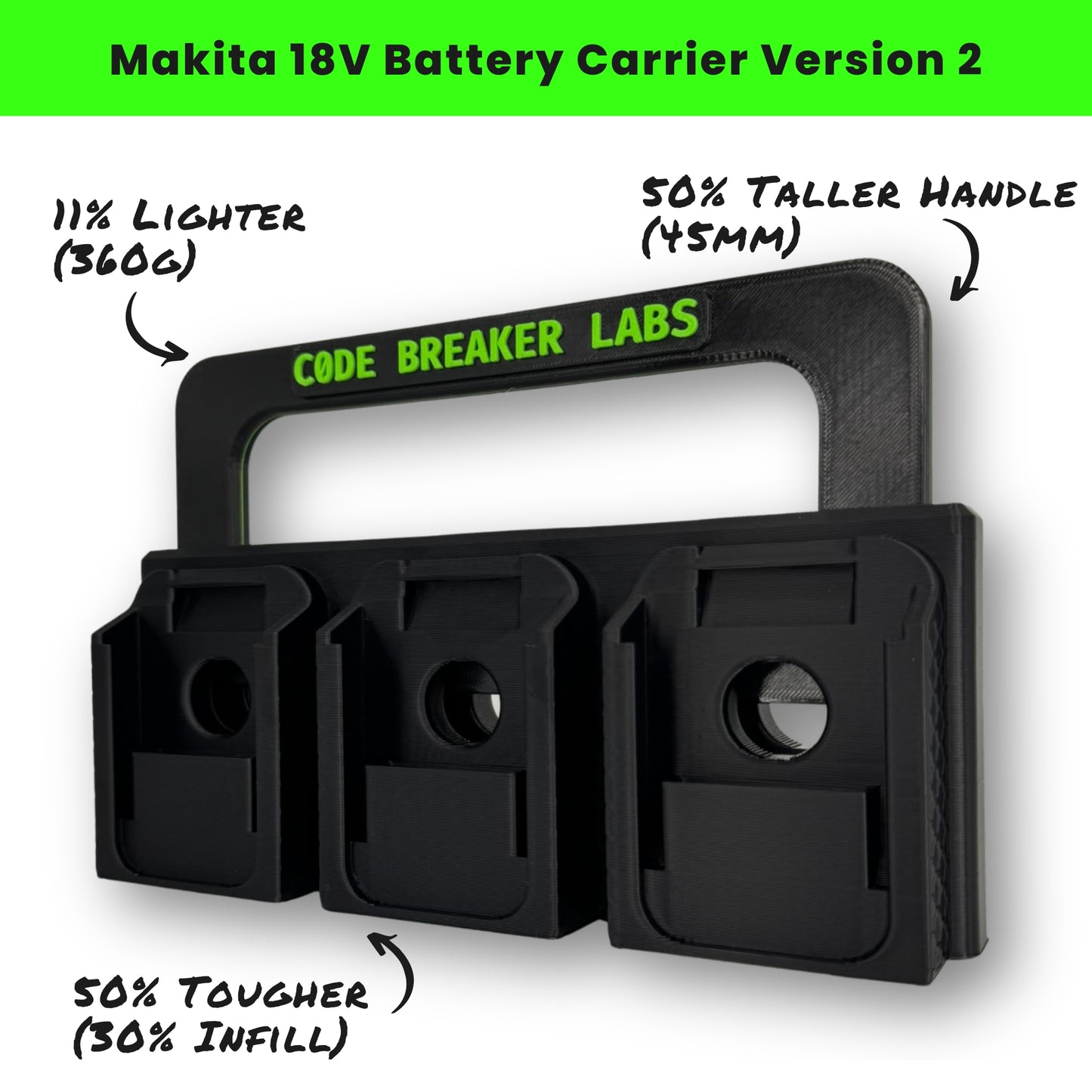 Makita 18V Battery Carrier with Retractable Handle - 6 Pack