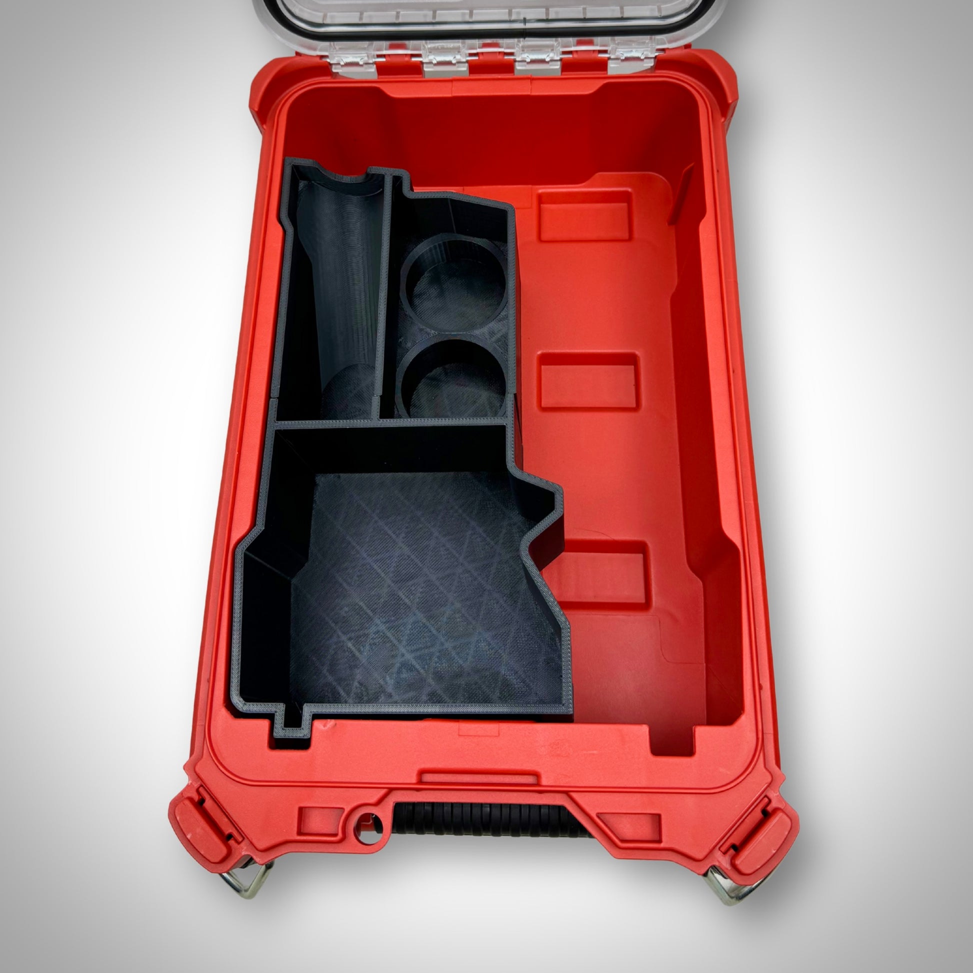 Empty Expansion Tool insert placed in the PACKOUT™ Compact Organiser, highlighting the custom-fit compartments.