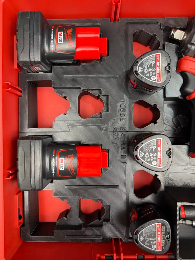 M12 Battery Storage Insert for Milwaukee PACKOUT™ Drawers