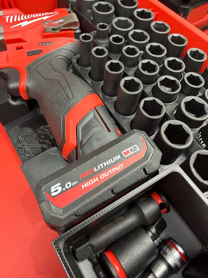 M12 Stubby Impact & 3/8" Socket Set Insert for Milwaukee PACKOUT™ Drawers