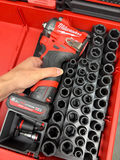 M12 Stubby Impact & 3/8" Socket Set Insert for Milwaukee PACKOUT™ Drawers
