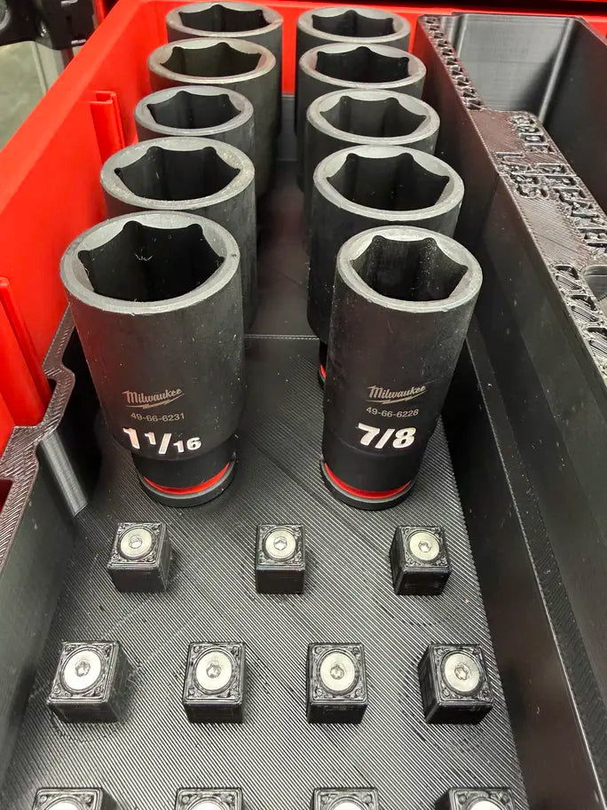 Metric & SAE Deep Impact Socket Organiser Insert for Milwaukee PACKOUT™ Drawers
