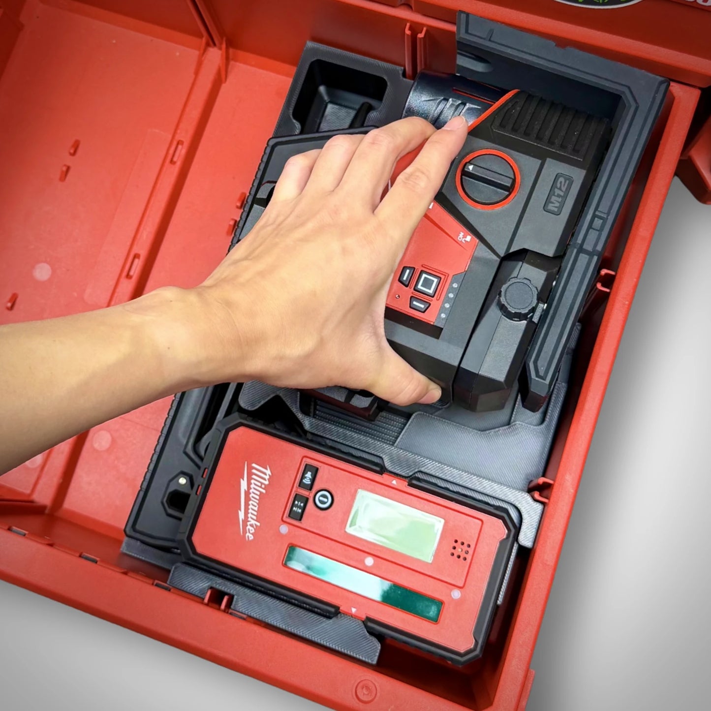 M12 3-Plane Laser Insert for Milwaukee PACKOUT™ 2-Drawer System