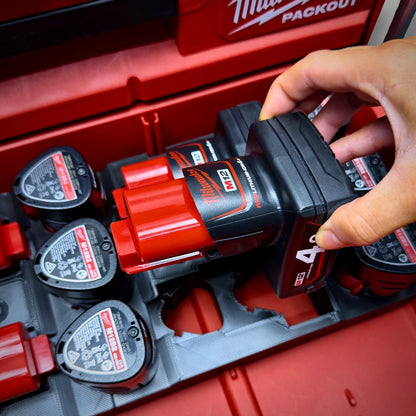 M12 Battery Storage SIDEWAYS Insert for Milwaukee PACKOUT™ Drawers
