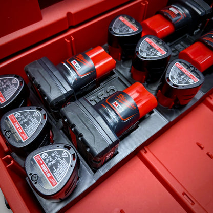 M12 Battery Storage SIDEWAYS Insert for Milwaukee PACKOUT™ Drawers