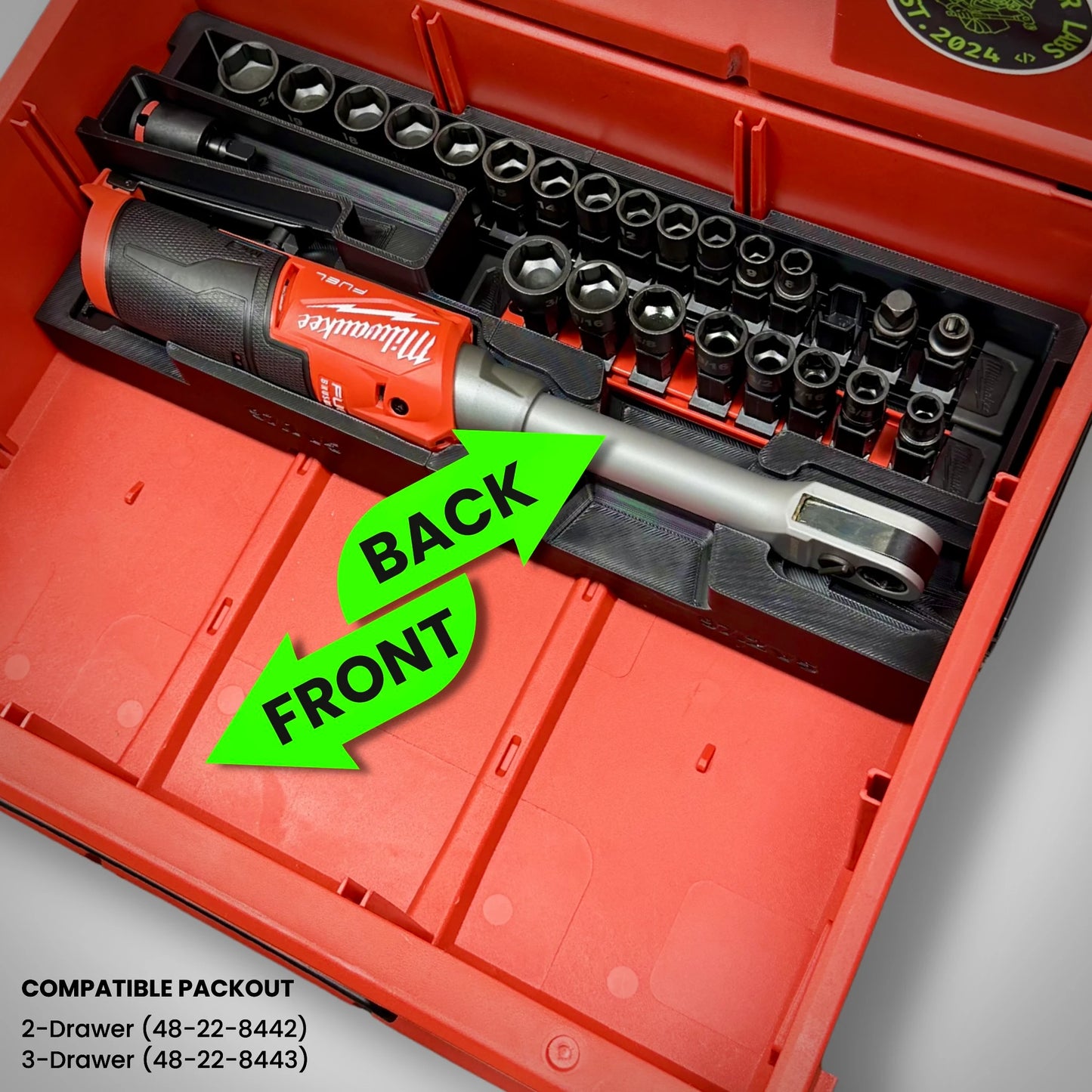 M12 INSIDER Ratchet Insert for Milwaukee PACKOUT™ Drawers