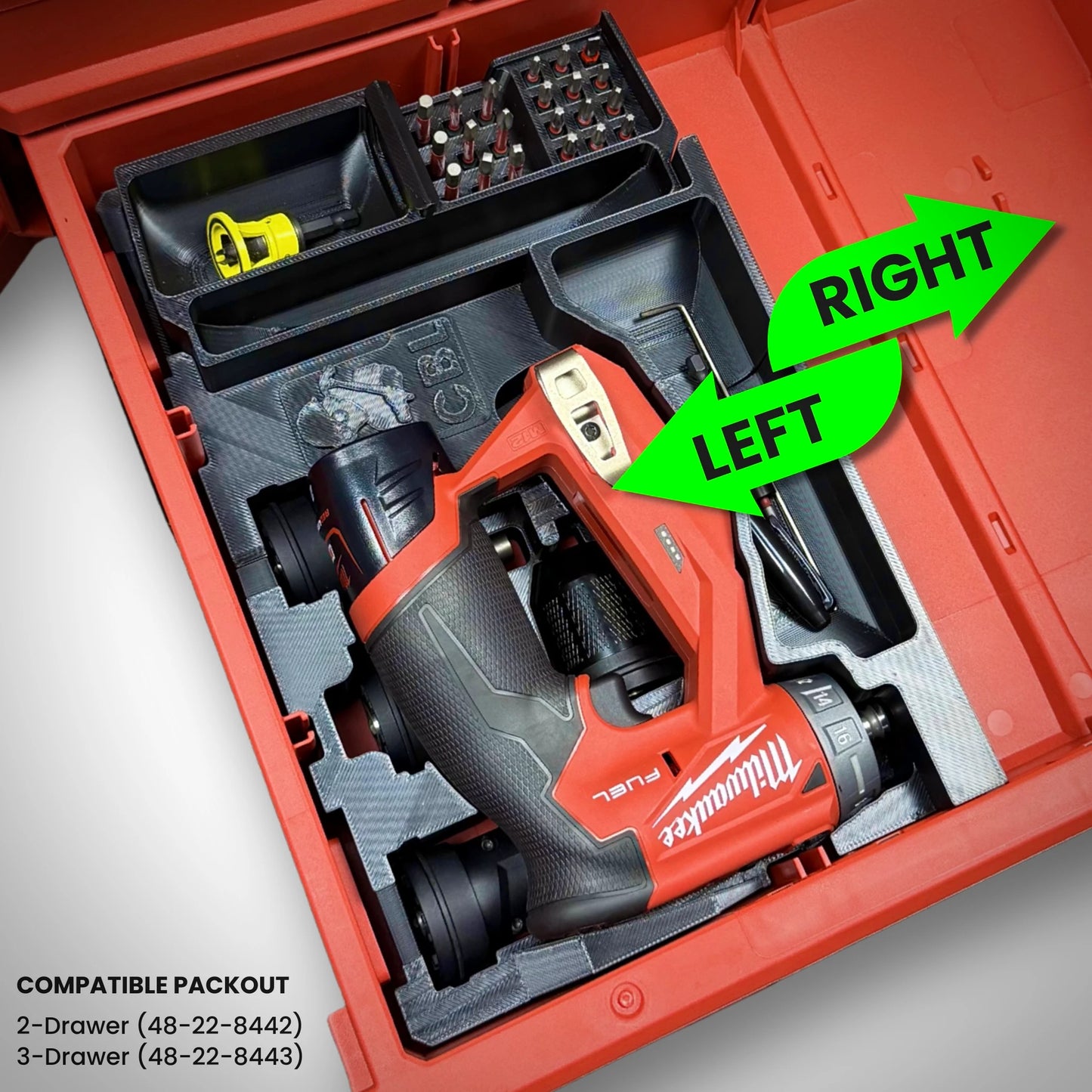 M12 Installation Drill/Driver Insert for Milwaukee PACKOUT™ Drawers