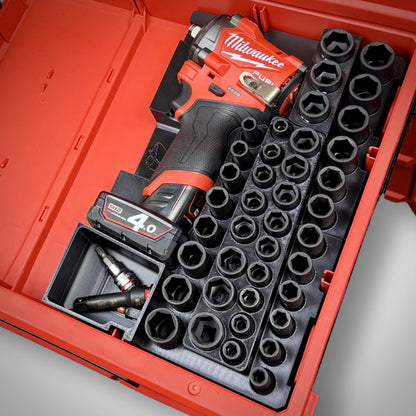 M12 Stubby Impact & 3/8" Socket Set Insert for Milwaukee PACKOUT™ Drawers