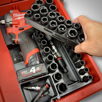 M12 Stubby Impact & 3/8" Socket Set Insert for Milwaukee PACKOUT™ Drawers