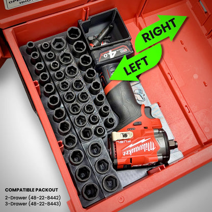 M12 Stubby Impact & 3/8" Socket Set Insert for Milwaukee PACKOUT™ Drawers