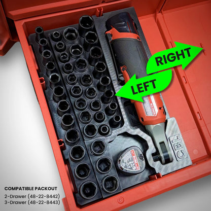M12 Ratchet & 3/8" Socket Set Insert for Milwaukee PACKOUT™ Drawers
