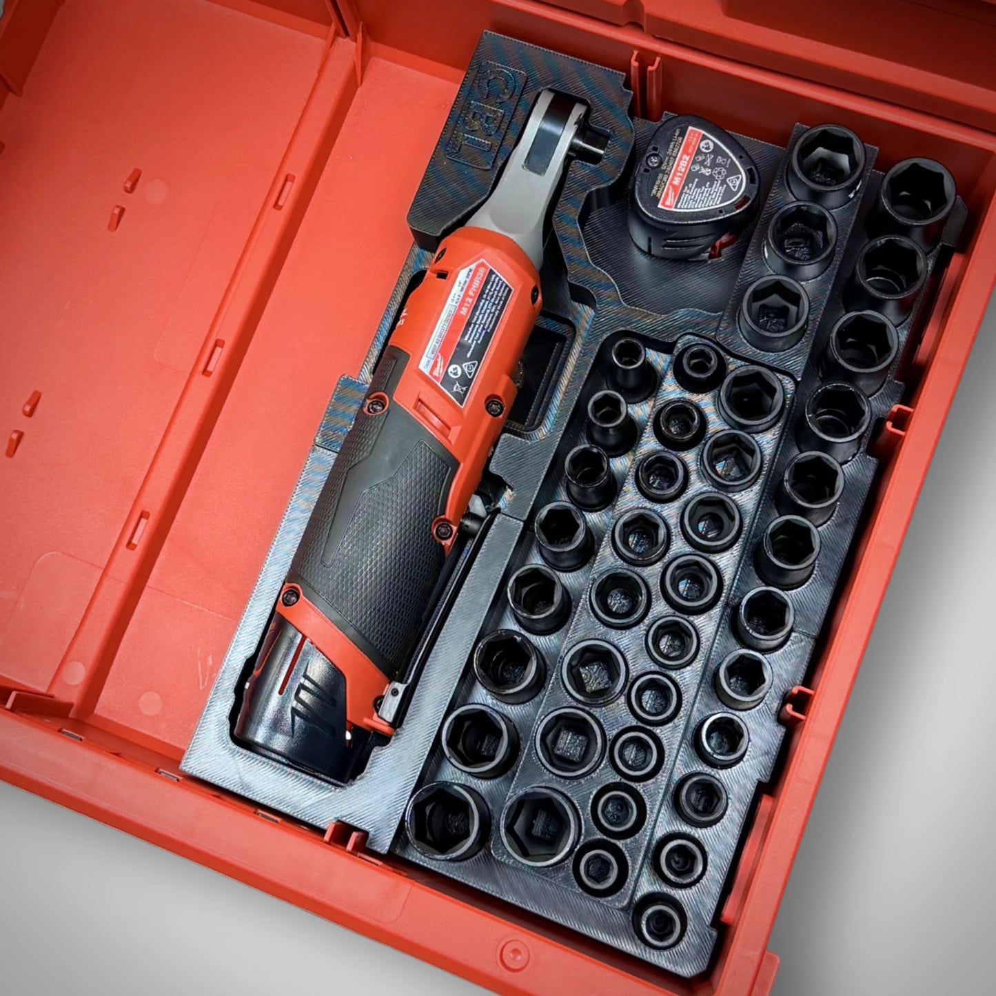 M12 Ratchet & 3/8" Socket Set Insert for Milwaukee PACKOUT™ Drawers