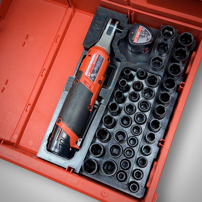 M12 Ratchet & 3/8" Socket Set Insert for Milwaukee PACKOUT™ Drawers