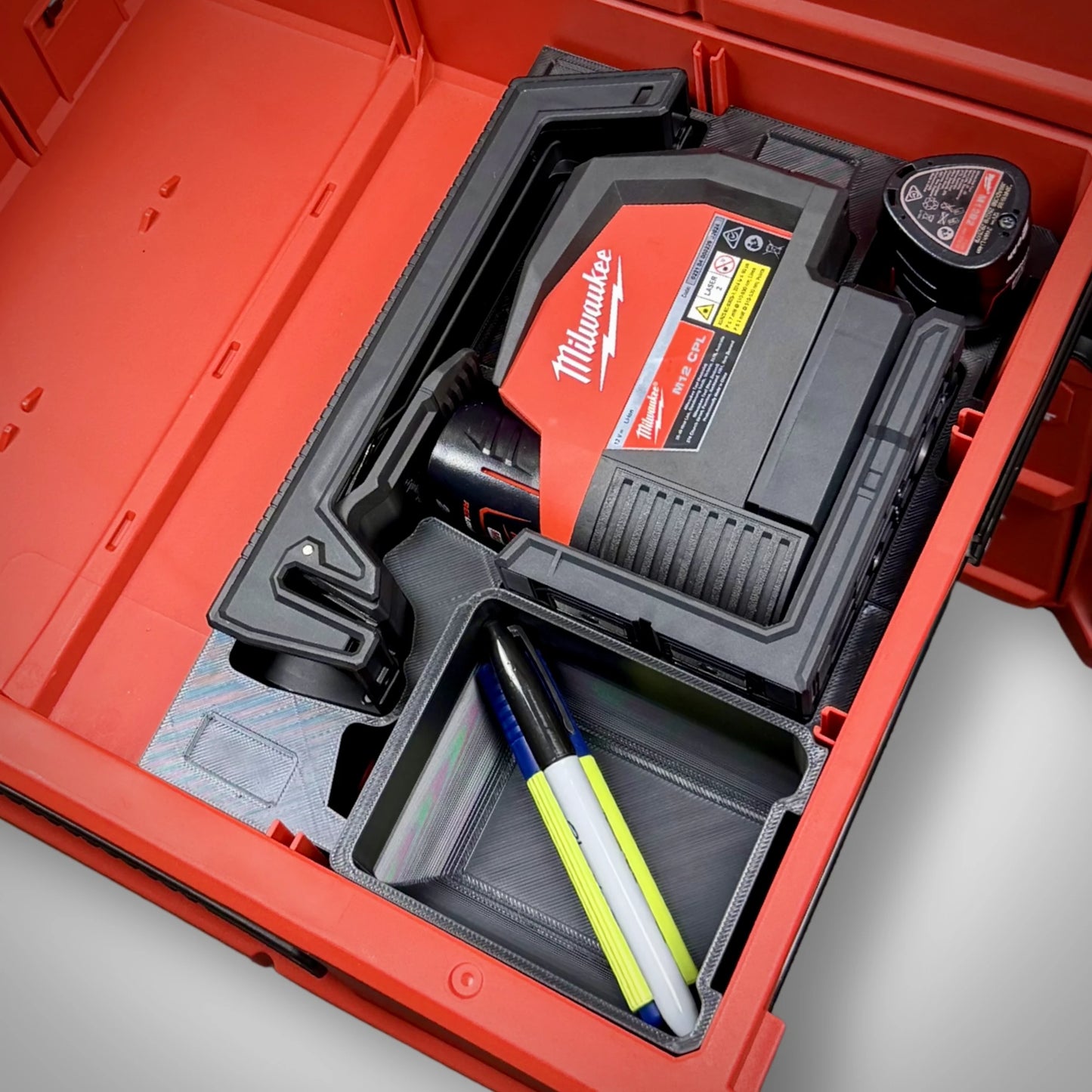 M12 Cross Line & Plumb Points Laser Insert for Milwaukee PACKOUT™ Drawers