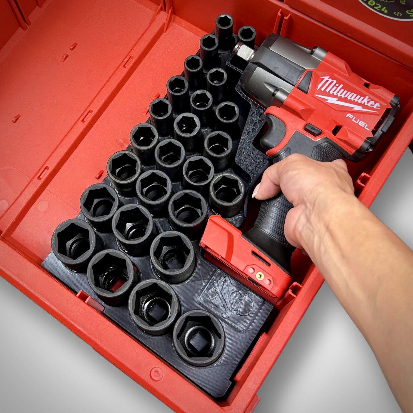 M18 1/2” Impact Wrench & Socket Set Insert for Milwaukee PACKOUT™ Drawers