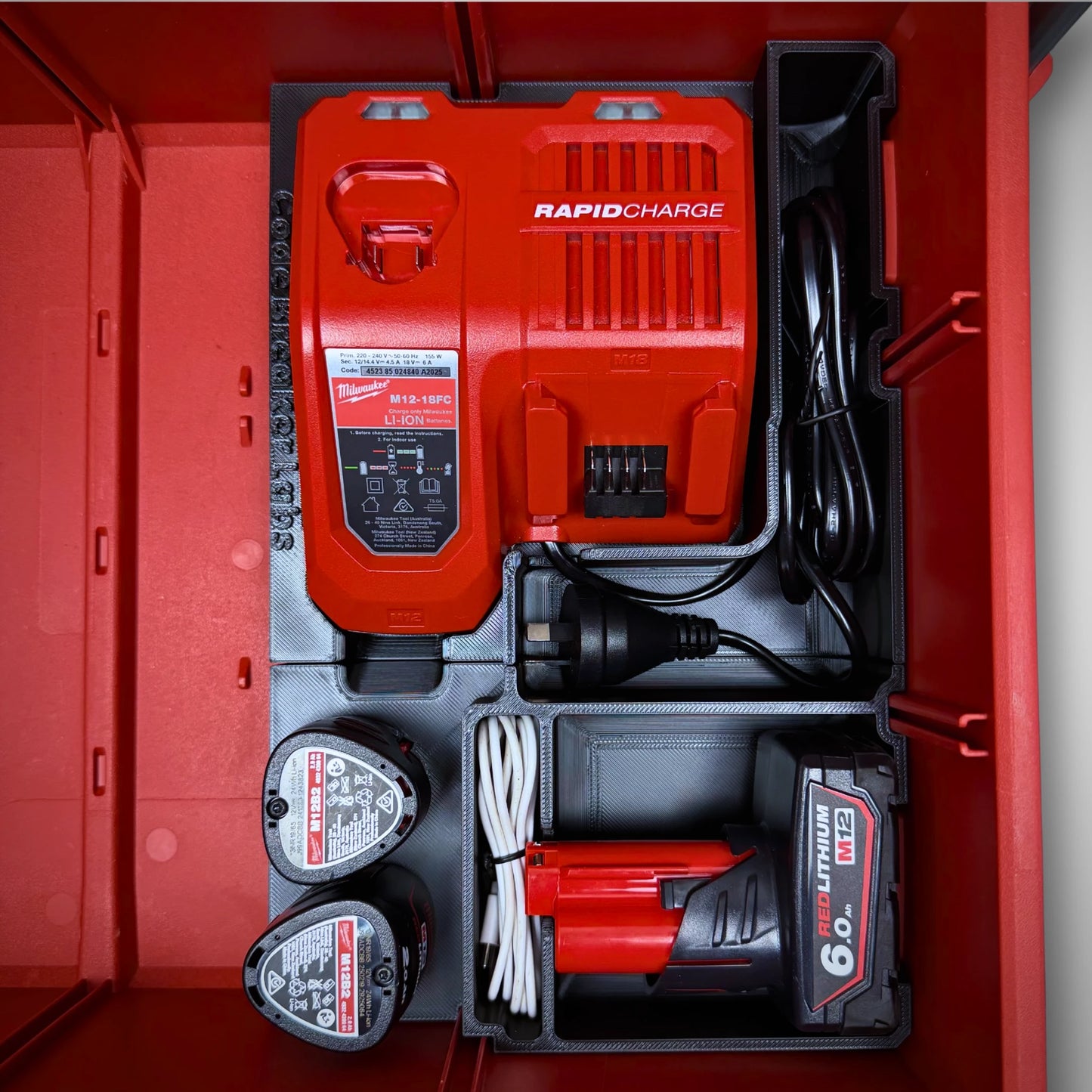 M18 & M12 Rapid Charger Insert for Milwaukee PACKOUT™ Drawers