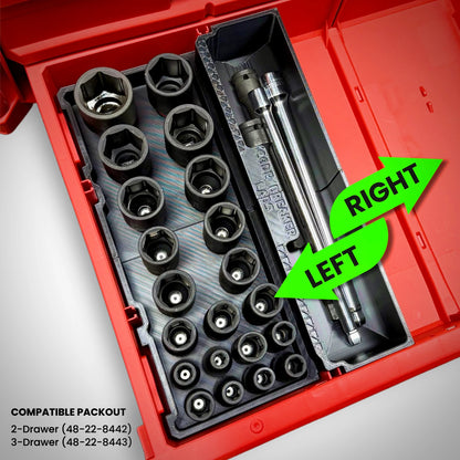Metric & SAE Deep Impact Socket Organiser Insert for Milwaukee PACKOUT™ Drawers