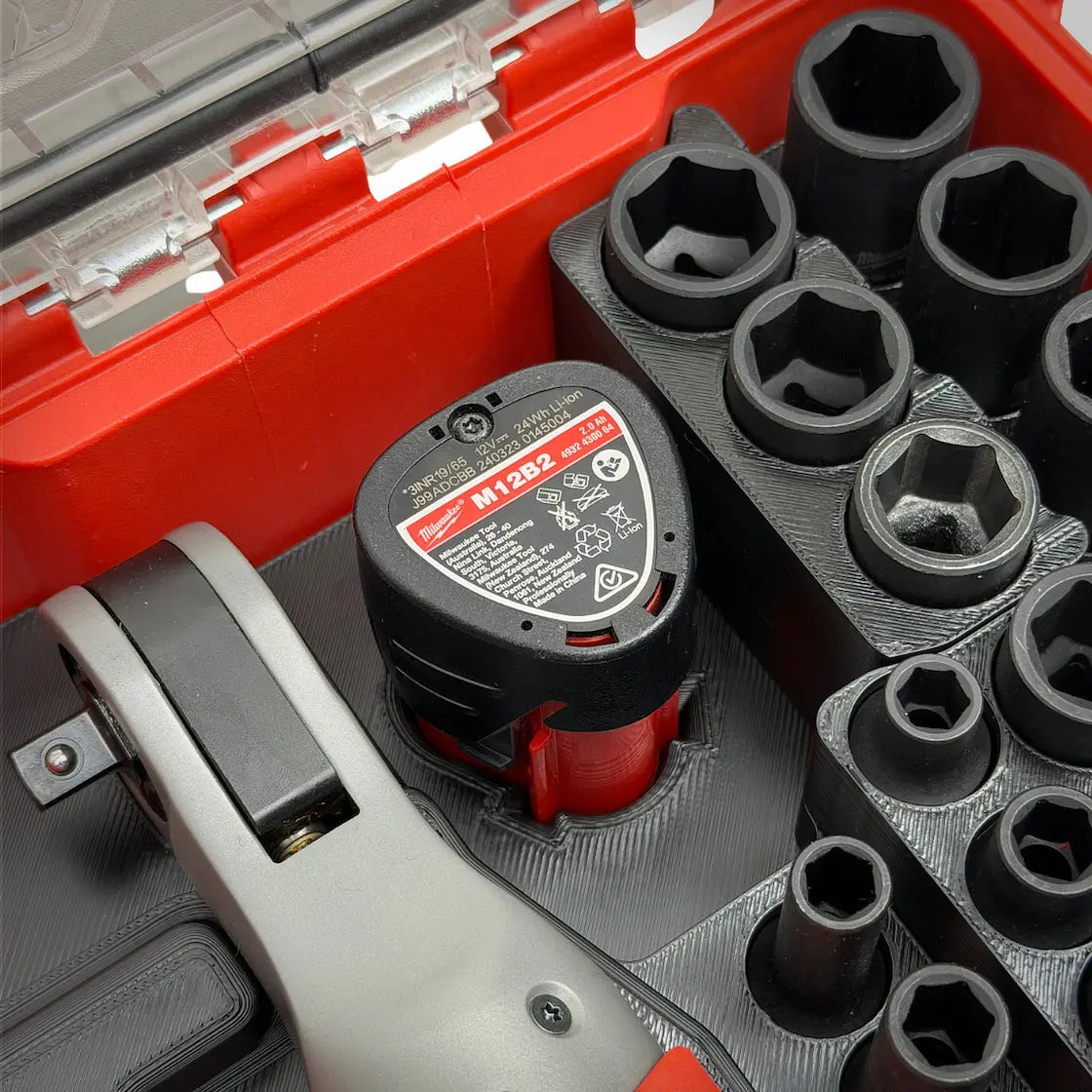 M12 3/8" Ratchet & Socket Set Insert for the Milwaukee PACKOUT Compact Organizer