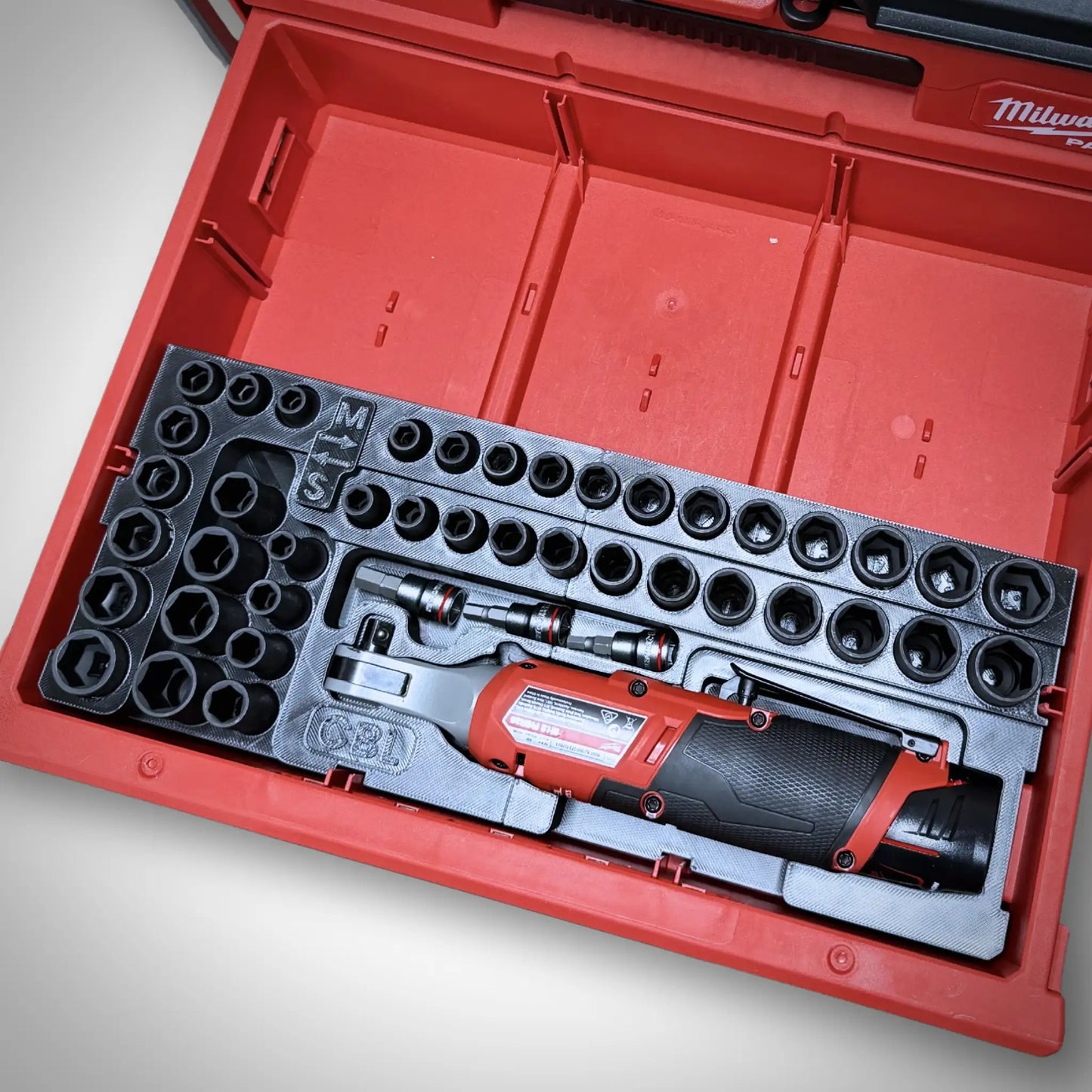 Inserto para juego de carraca M12 y vasos de 3/8" para cajones PACKOUT™ V2