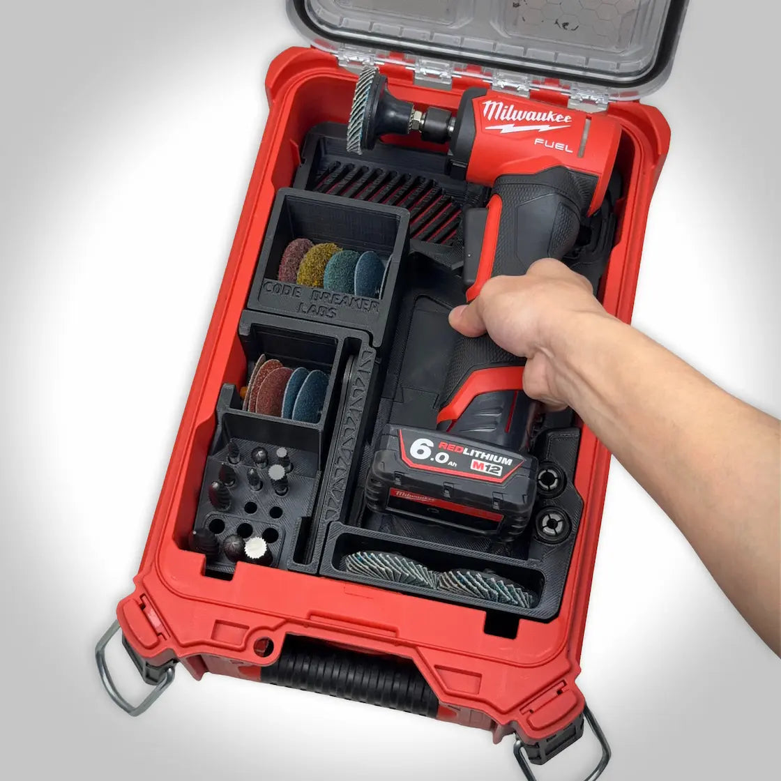M12 Right Angle Die Grinder Insert for the Milwaukee PACKOUT Compact Organizer