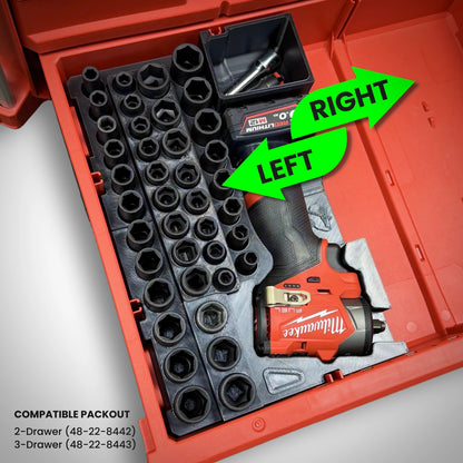 M12 Subcompact Impact & 3/8" Socket Set Insert for Milwaukee PACKOUT™ Drawers