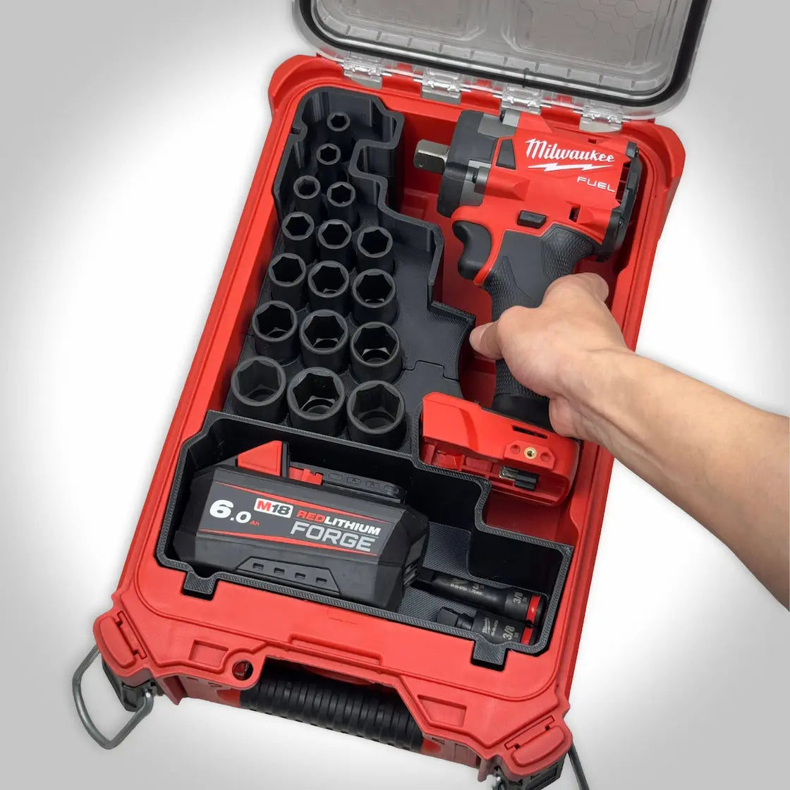 M18 3/8" Compact Impact Wrench Insert for the Milwaukee PACKOUT Compact Organizer