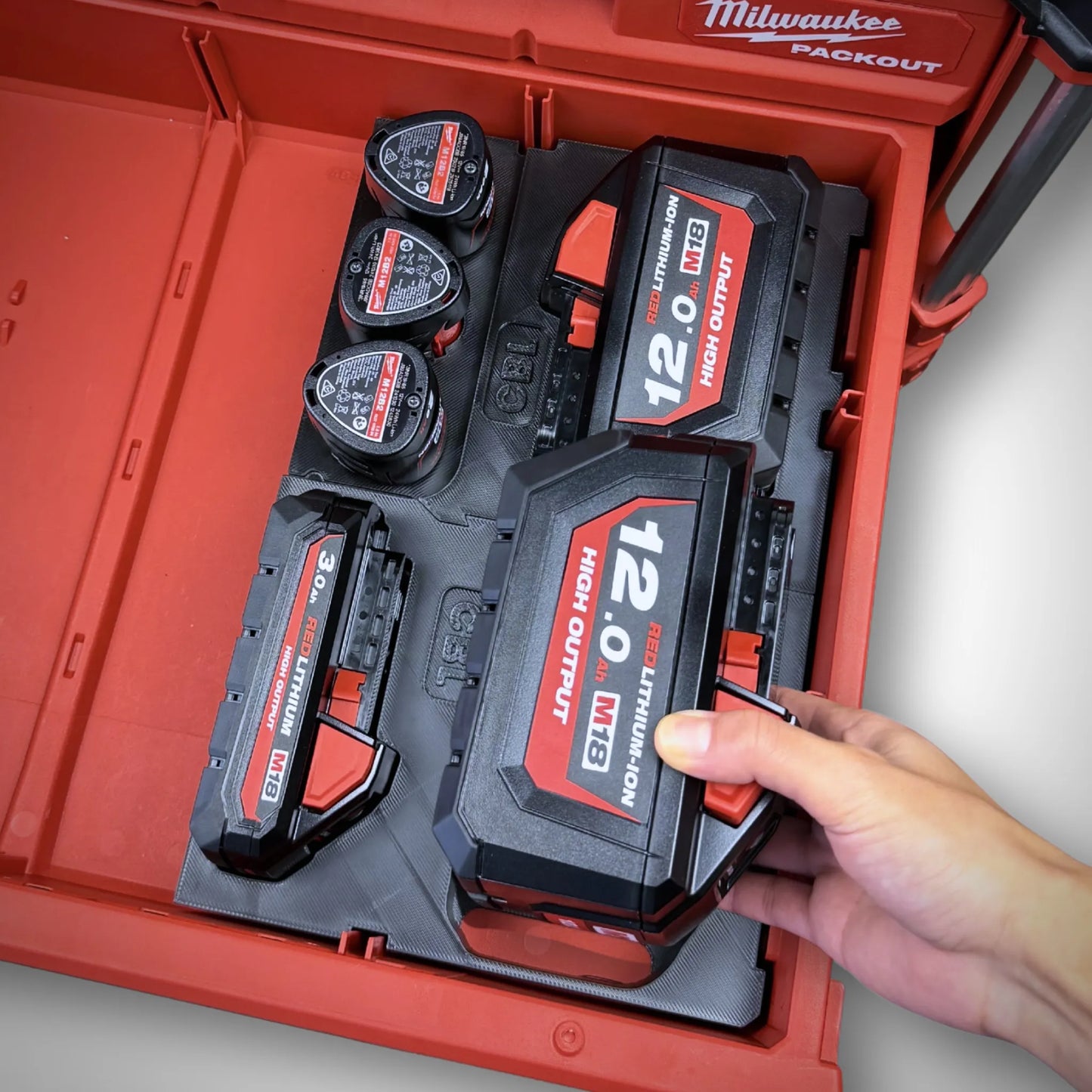 M18 HIGH OUTPUT 12.0 Battery Insert for Milwaukee PACKOUT Drawers