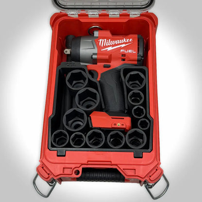 M18 1/2" High Torque Impact Wrench & Socket Insert for the Milwaukee PACKOUT Compact Organizer