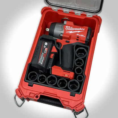 M18 1/2" High Torque Impact Wrench & Socket Insert for the Milwaukee PACKOUT Compact Organizer