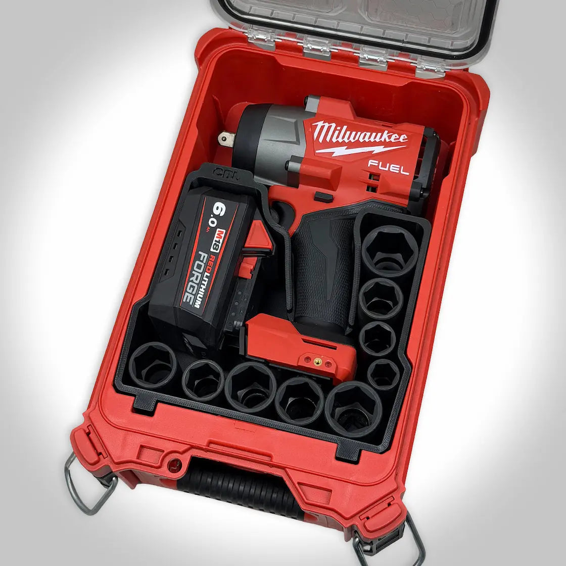 M18 1/2" High Torque Impact Wrench & Socket Insert for the Milwaukee PACKOUT Compact Organizer