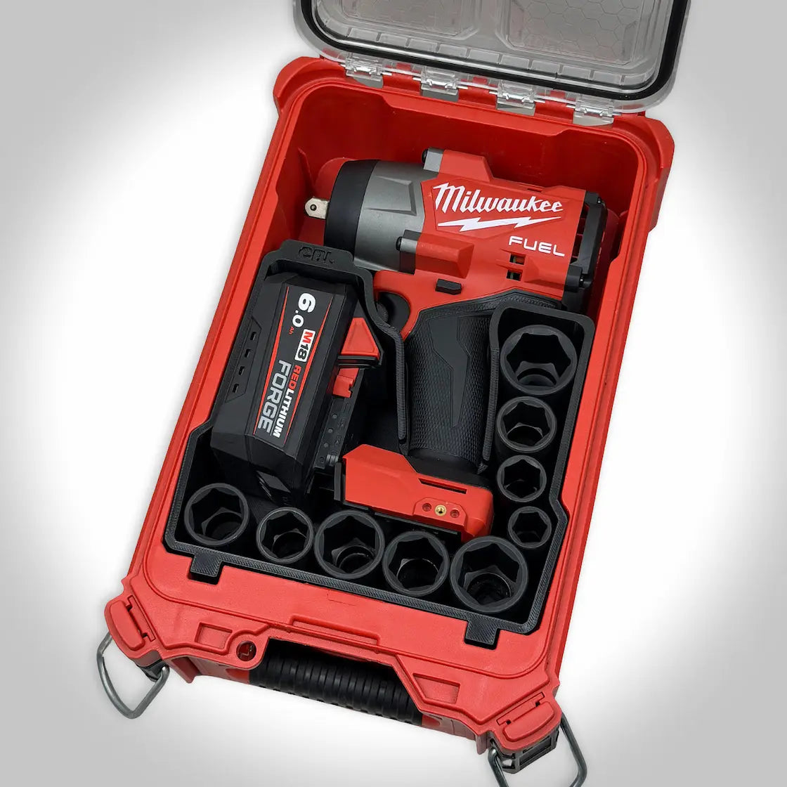 M18 1/2" High Torque Impact Wrench & Socket Insert for the Milwaukee PACKOUT Compact Organizer