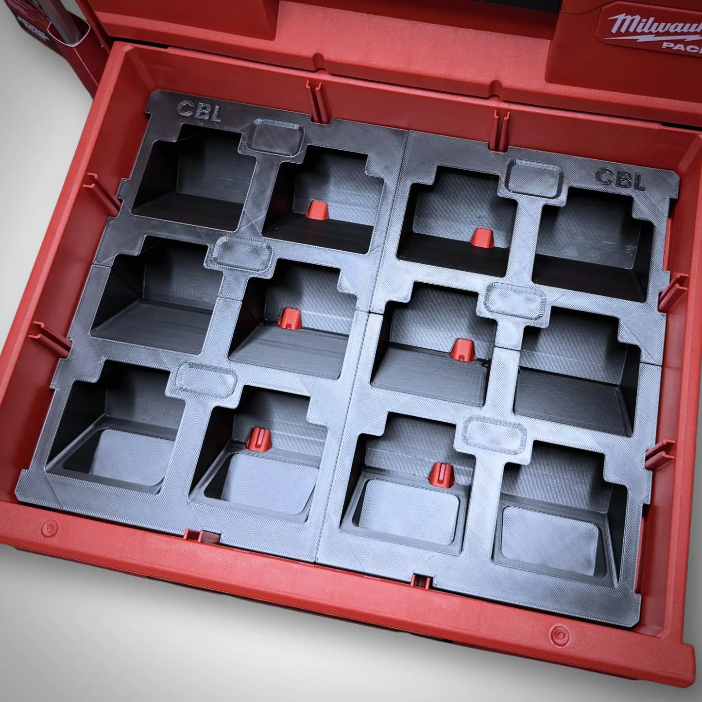 M18 Battery Storage Insert for Milwaukee PACKOUT™ Two-Drawer Toolbox