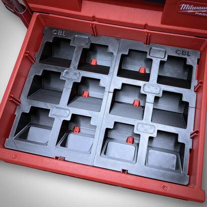 M18 Battery Storage Insert for Milwaukee PACKOUT™ Two-Drawer Toolbox