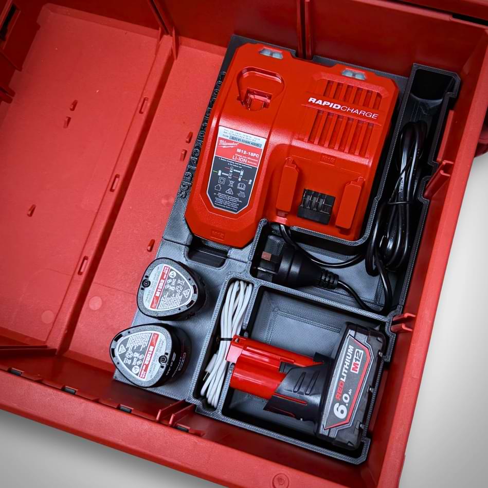 M18 & M12 Rapid Charger Insert for Milwaukee PACKOUT™ Drawers