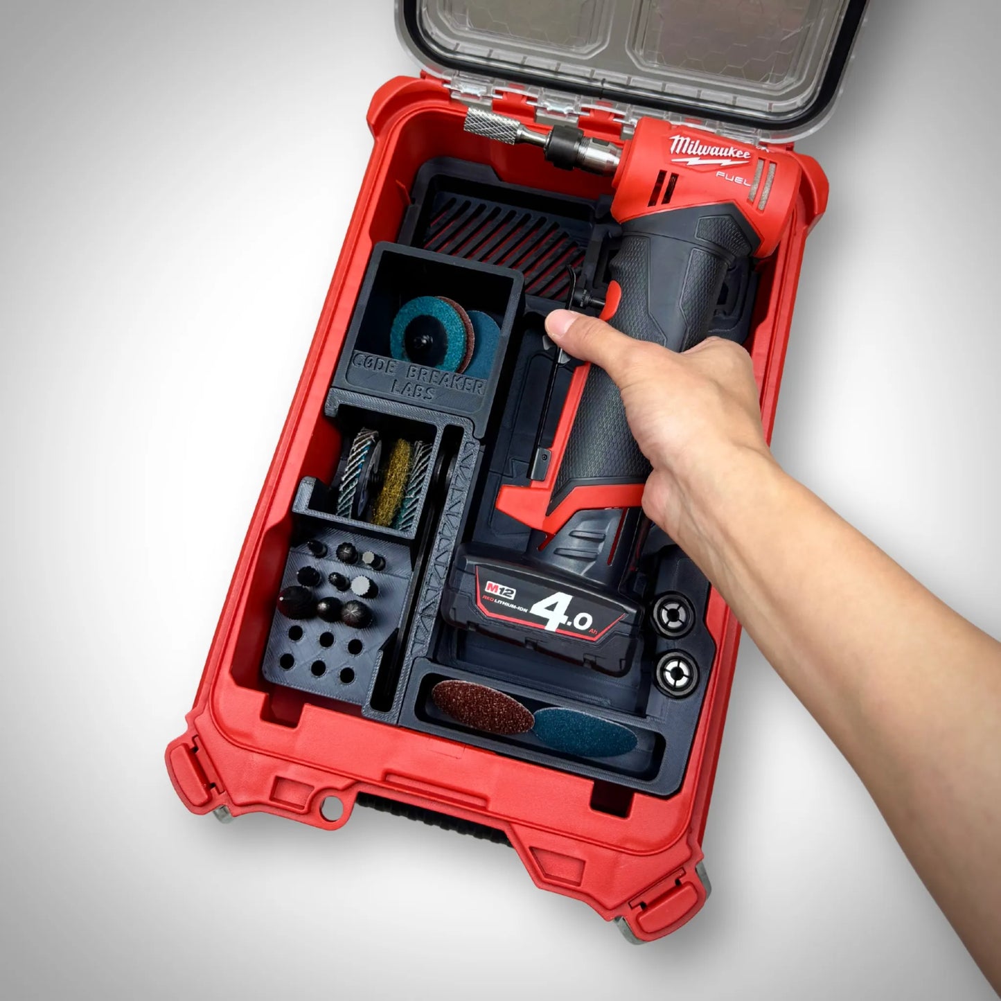 M12 FUEL™ Right Angle Die Grinder Insert for PACKOUT™ Compact Organiser