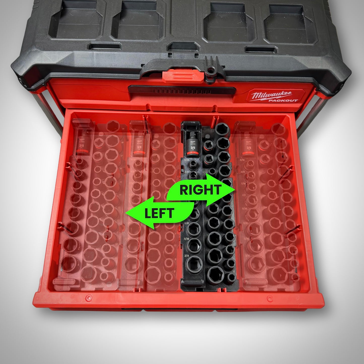 Milwaukee 3/8" Socket Set Quarter Insert for PACKOUT™ Drawers