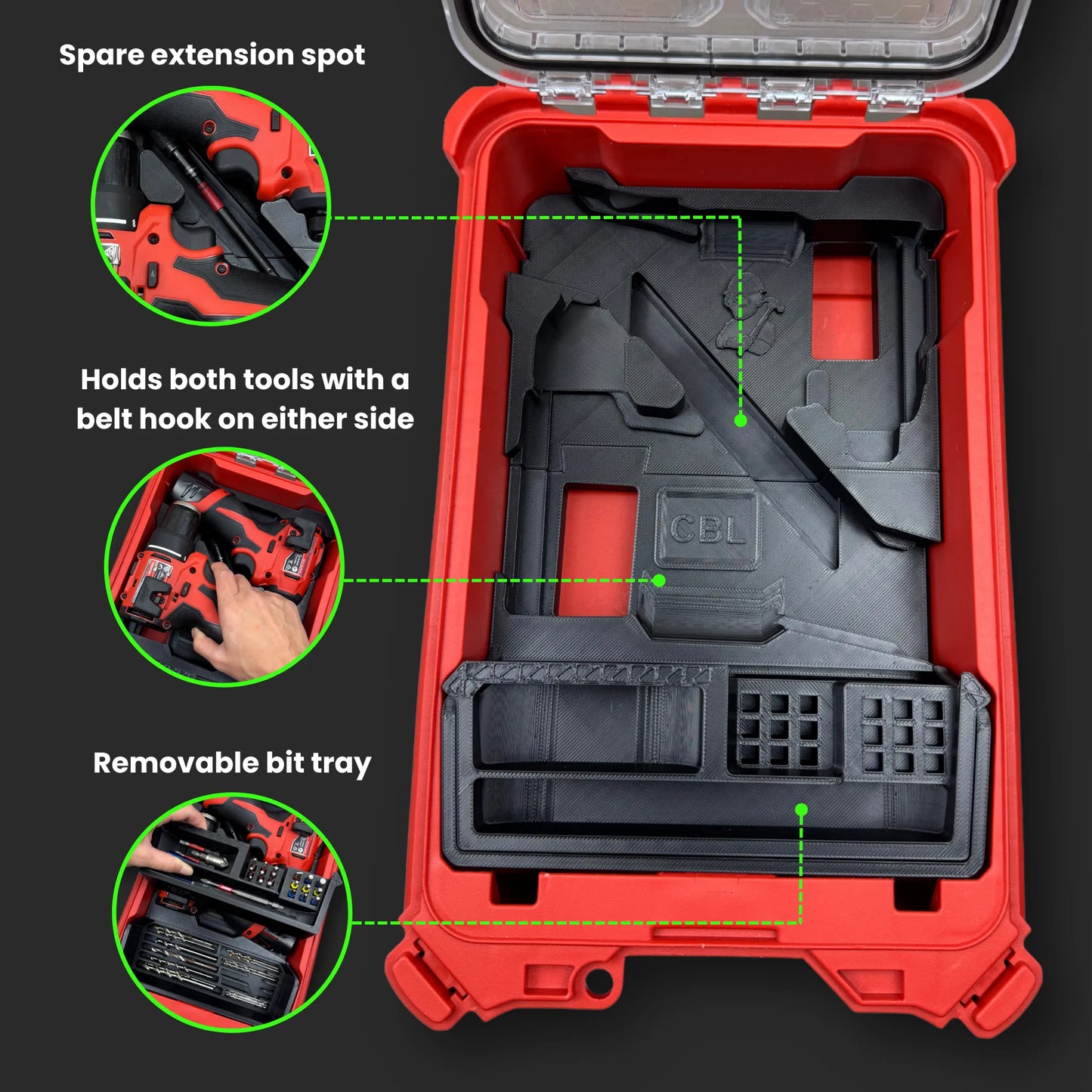 M12 Sub-Compact Drill & Impact Insert for PACKOUT™ Compact Organiser
